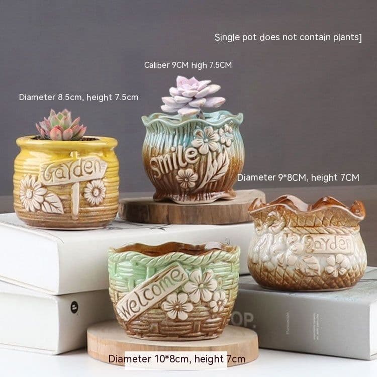 image-Succulent Bonsai Braised Purple Sand Simple Small Flower Pot