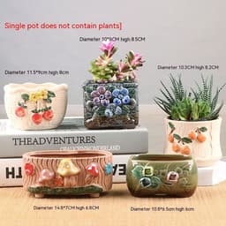 image-Succulent Bonsai Braised Purple Sand Simple Small Flower Pot