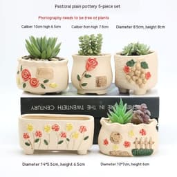 image-Succulent Bonsai Braised Purple Sand Simple Small Flower Pot