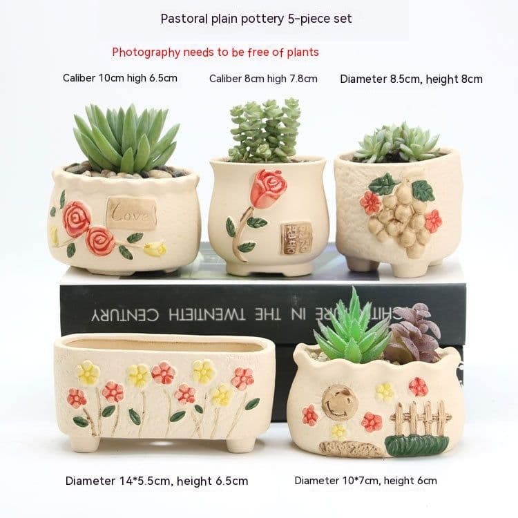 image-Succulent Bonsai Braised Purple Sand Simple Small Flower Pot