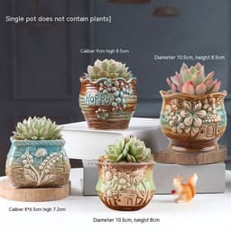 image-Succulent Bonsai Braised Purple Sand Simple Small Flower Pot