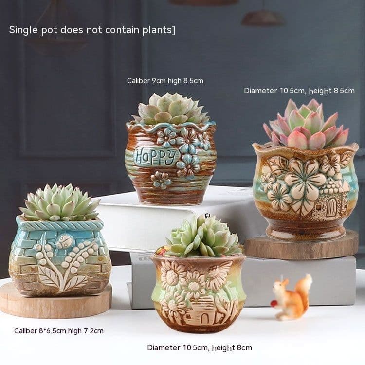 image-Succulent Bonsai Braised Purple Sand Simple Small Flower Pot
