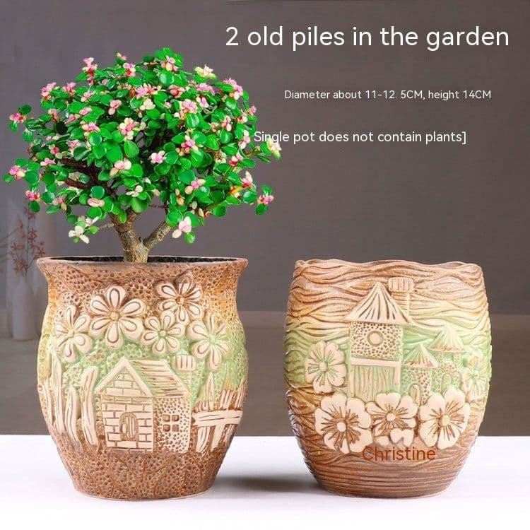 image-Succulent Bonsai Braised Purple Sand Simple Small Flower Pot