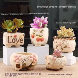 image-Succulent Bonsai Braised Purple Sand Simple Small Flower Pot