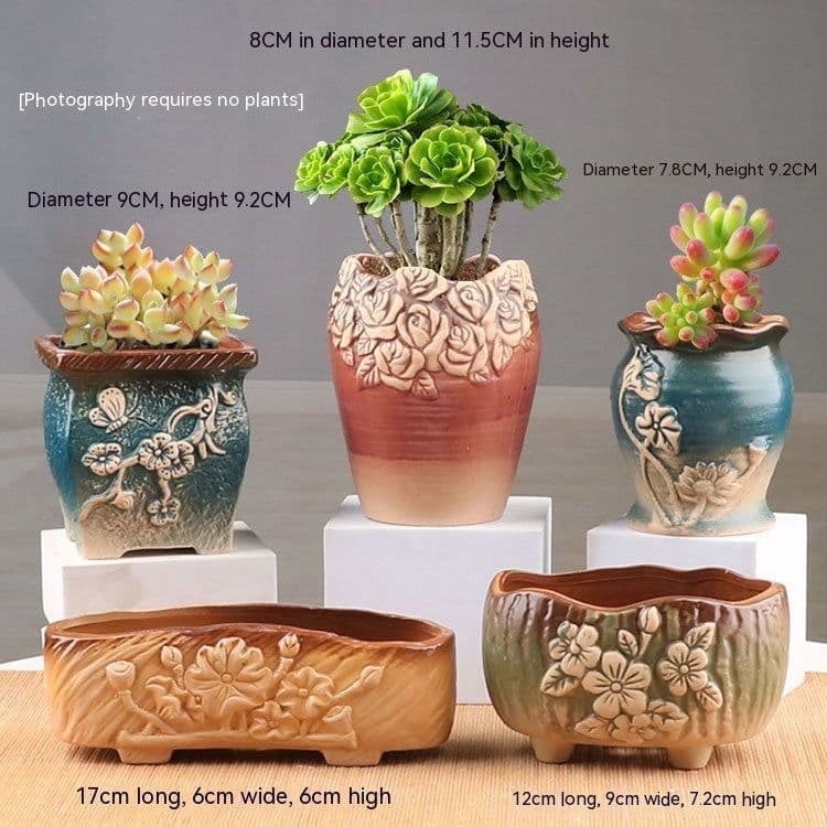 image-Succulent Bonsai Braised Purple Sand Simple Small Flower Pot