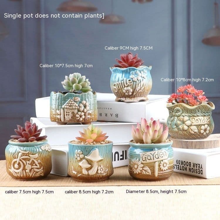 image-Succulent Bonsai Braised Purple Sand Simple Small Flower Pot