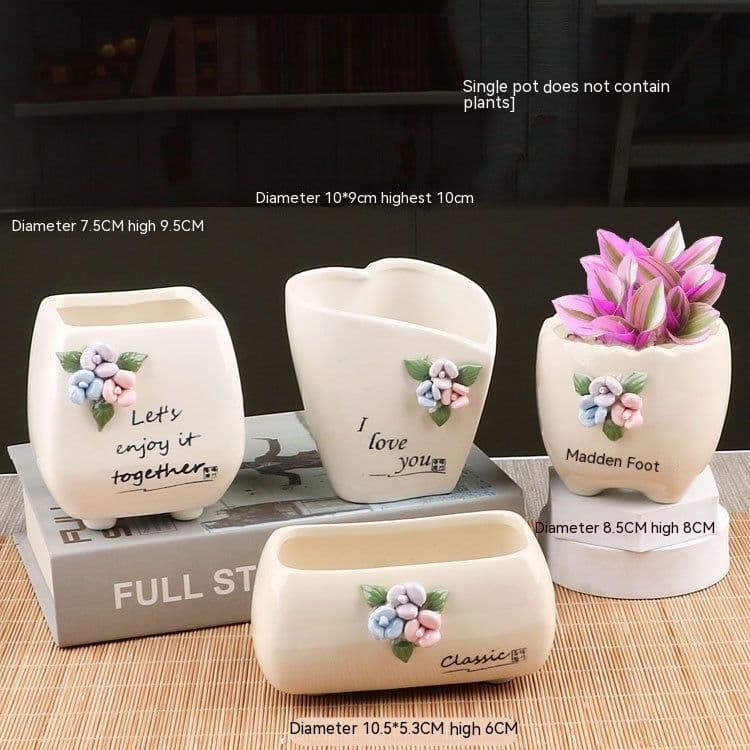 image-Succulent Bonsai Braised Purple Sand Simple Small Flower Pot