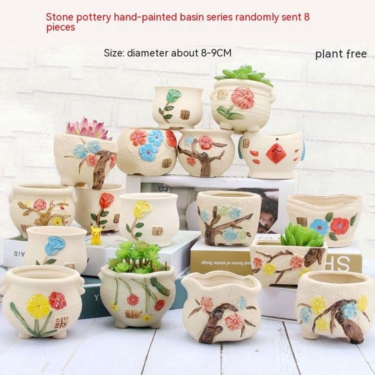 image-Succulent Bonsai Braised Purple Sand Simple Small Flower Pot