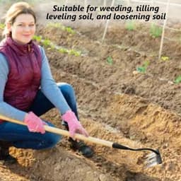 image-4 PCS Iron Rake, Garden Rake, Iron Rake The Heavy-Duty Iron Weeding Rake, Iron Rake Weeder With Handle, Iron Hoe Rake For Backyard Gardening Weeding Loosening Farm Planting - 4, 5, 6, 7 Tines