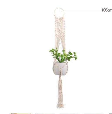image-Handmade Woven Flower Pot Net Pocket Hanging Gardening