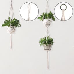 image-Handmade Woven Flower Pot Net Pocket Hanging Gardening