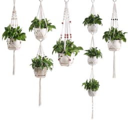 image-Handmade Woven Flower Pot Net Pocket Hanging Gardening