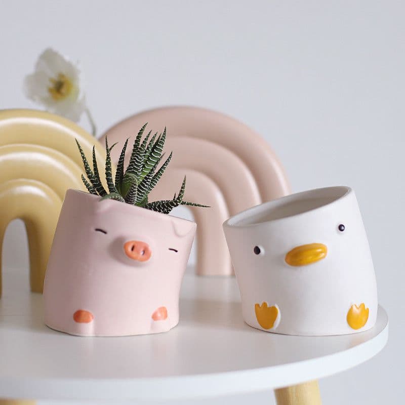 image-Creative Cartoon Animal Succulent Plant Small Flower Pot
