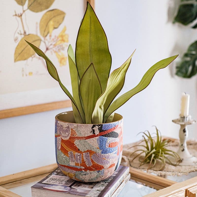 image-Matisse Ceramic Flower Pot Medium Art Flower Pot Succulent Plant Orchid Green Radish Pot