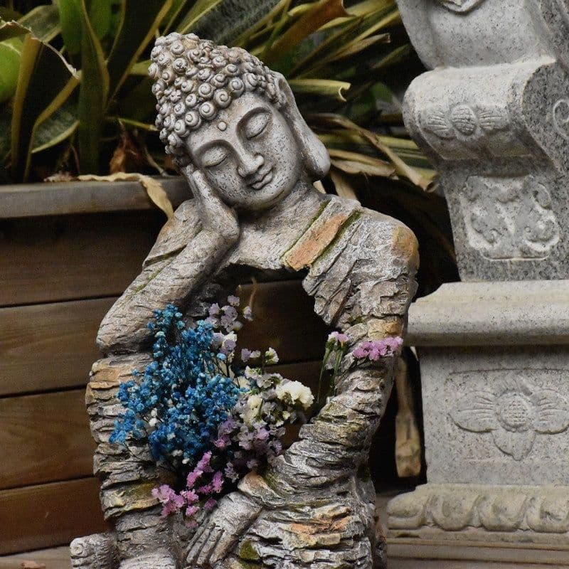 image-Resin Zen Buddha Statue Flower Pot Courtyard Landscape Balcony Layout Garden Decoration