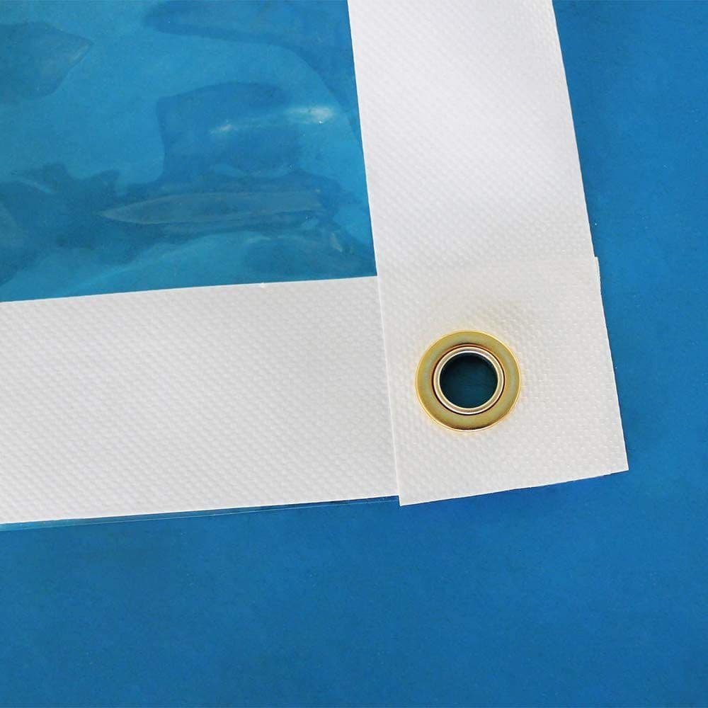 image-4 Size 400gsm Heavy Duty Waterproof PVC Transparent Tarpaulin Clear Tarp Glass Tarp Balcony Tarpaulin