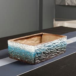 image-Simple Rectangular Stoneware Hydroponic Flowerpot