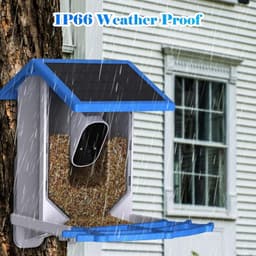 image-Smart Bird Feeder With Camera,Solar-Powered WiFi 4MP Live Camera,AI Identify Bird Species Auto Capture Garden Bird Watching&Motion Detection,Ideal Gift For Bird Lovers,Blue