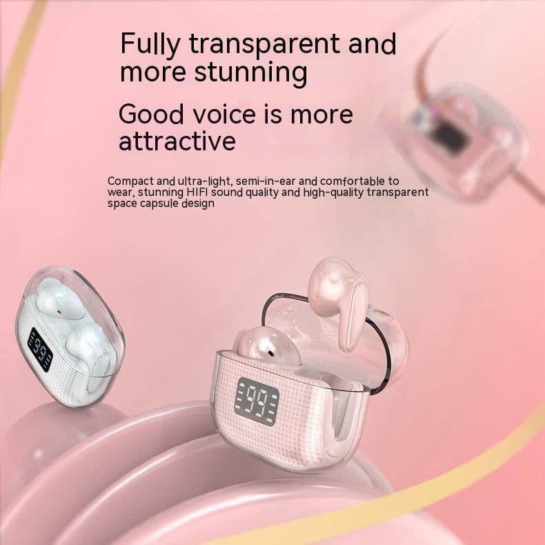 image-Tws Wireless Fully Transparent Space Capsule Half In-ear Bluetooth Headset