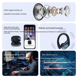 image-Smart Digital Technology Noise Reduction Sports Can't Get Rid Of Ear-mounted Wireless Headphones