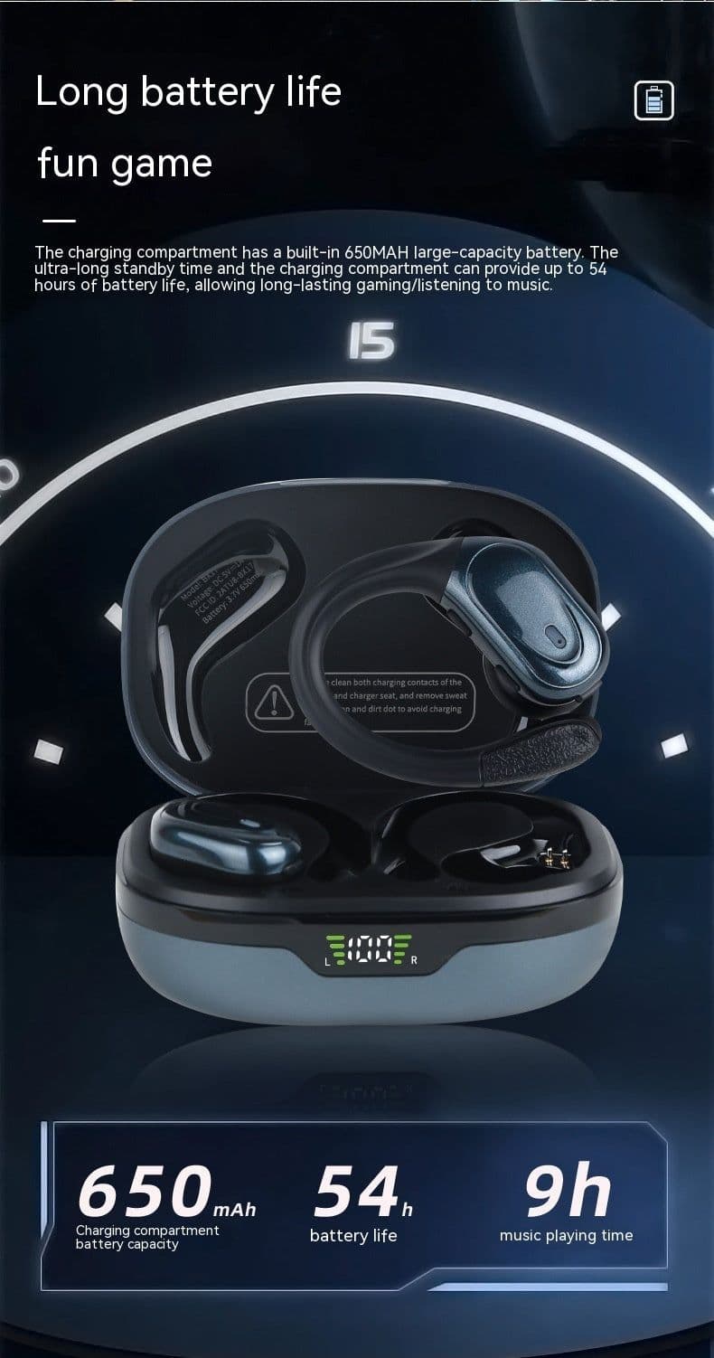 image-Smart Digital Technology Noise Reduction Sports Can't Get Rid Of Ear-mounted Wireless Headphones