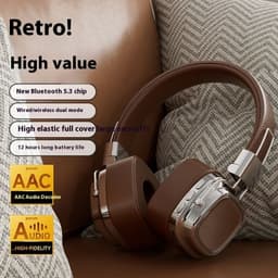 image-Retro Wireless Bluetooth 5.3 Head-mounted Dynamic Bass Boost Headset