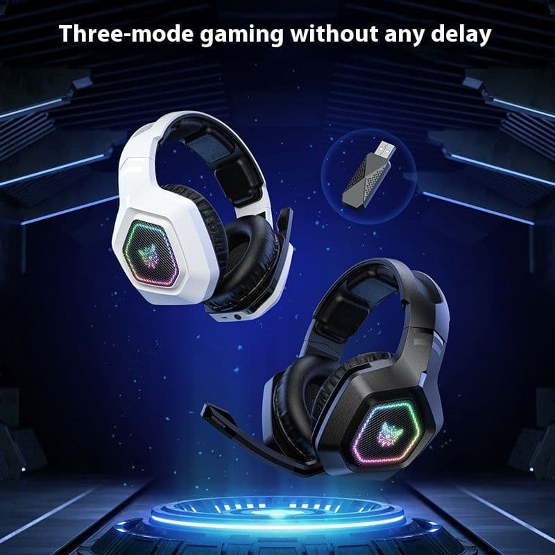 image-Wireless Gaming Headset Wearing Bluetooth 24g Headset RGB Luminous Headphones