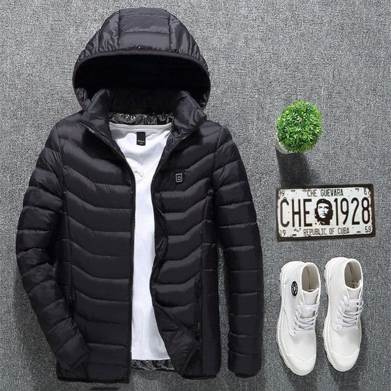 image-New Heated Jacket Coat USB Electric Jacket Cotton Coat Heater Thermal Clothing Heating Vest Men's Clothes Winter