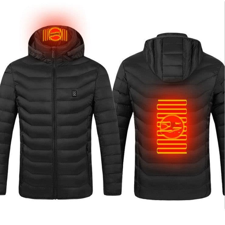 image-New Heated Jacket Coat USB Electric Jacket Cotton Coat Heater Thermal Clothing Heating Vest Men's Clothes Winter