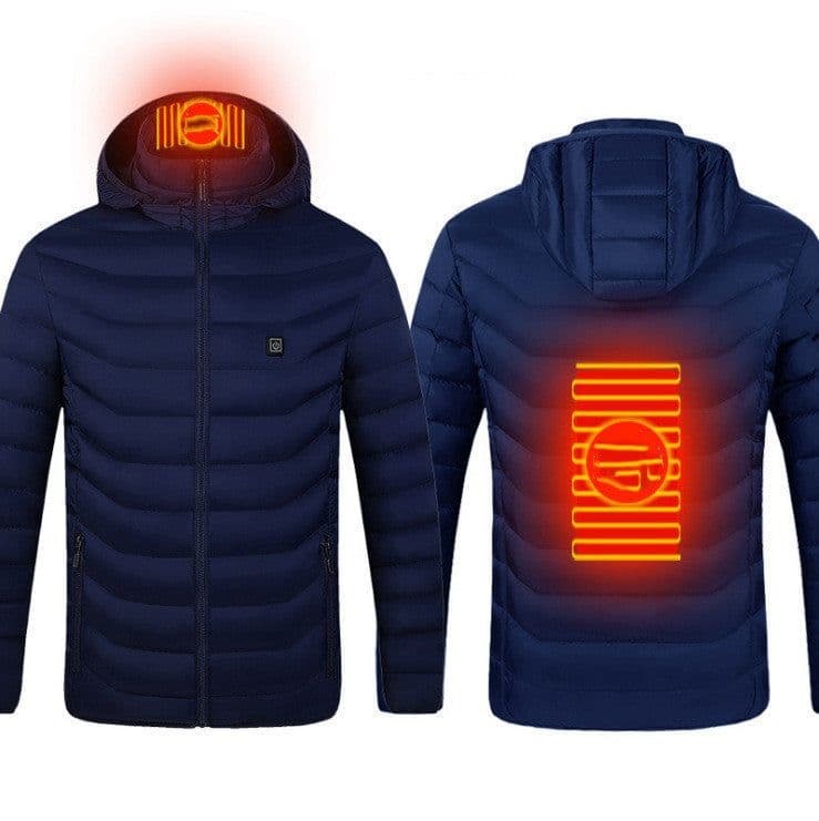image-New Heated Jacket Coat USB Electric Jacket Cotton Coat Heater Thermal Clothing Heating Vest Men's Clothes Winter