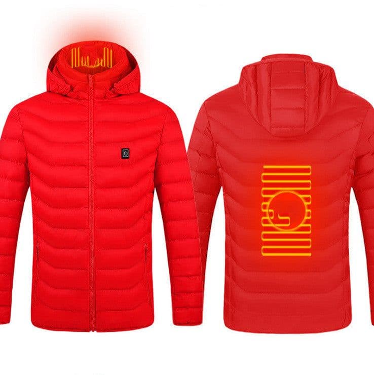 image-New Heated Jacket Coat USB Electric Jacket Cotton Coat Heater Thermal Clothing Heating Vest Men's Clothes Winter