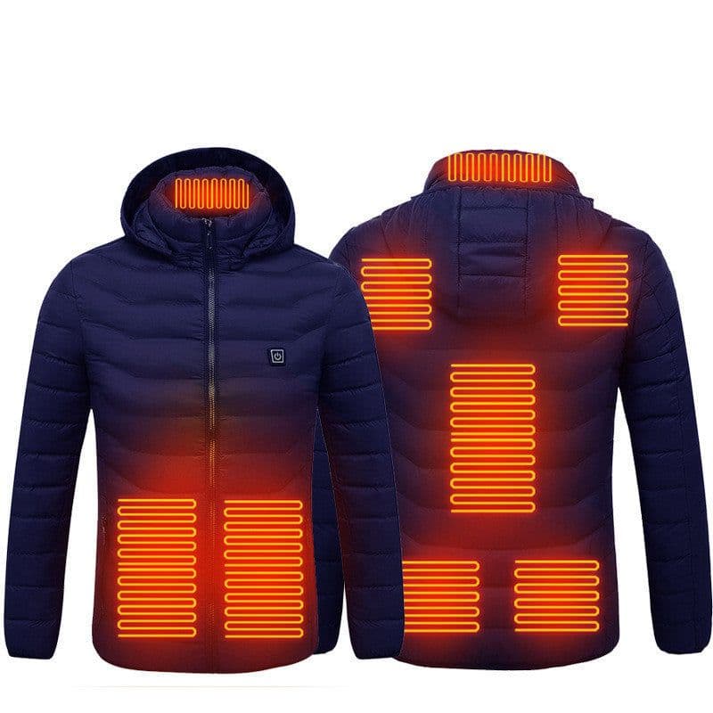image-New Heated Jacket Coat USB Electric Jacket Cotton Coat Heater Thermal Clothing Heating Vest Men's Clothes Winter