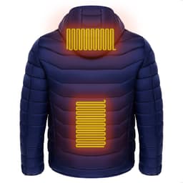 image-Men Heated Puffer Jacket Electric Heating Coat Insulated Hood Windbreaker 9Heat Zones