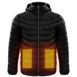 image-Men Heated Puffer Jacket Electric Heating Coat Insulated Hood Windbreaker 9Heat Zones