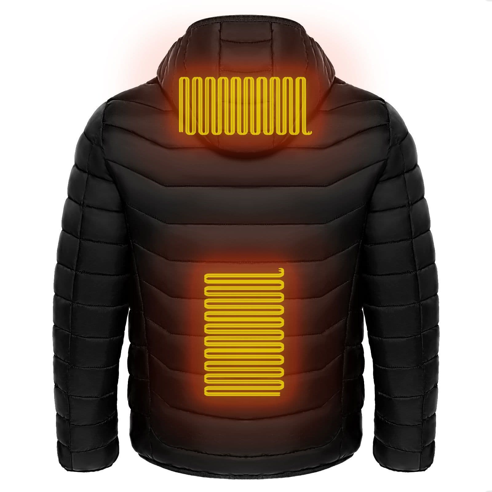 image-Men Heated Puffer Jacket Electric Heating Coat Insulated Hood Windbreaker 9Heat Zones