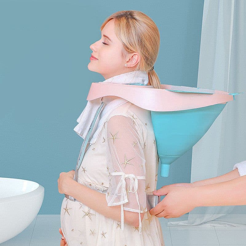image-Shampoo Basin Foldable Hair Shampoo And Rinse Tray With Drain Tube For Pregnant Women The Elderly And Inconvenient People