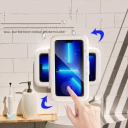image-Shower Phone Box Bathroom Waterproof Phone Case Seal Protection Touch Screen Mobile Phone Holder For Kitchen Handsfree Gadget
