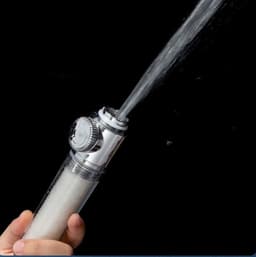image-Pressurized Nozzle Turbo Shower Head One-Key Stop Water Saving High Pressure Shower Head Magic Water Line Bathroom Accessor