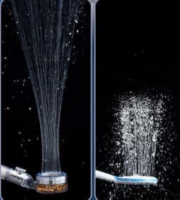 image-Pressurized Nozzle Turbo Shower Head One-Key Stop Water Saving High Pressure Shower Head Magic Water Line Bathroom Accessor