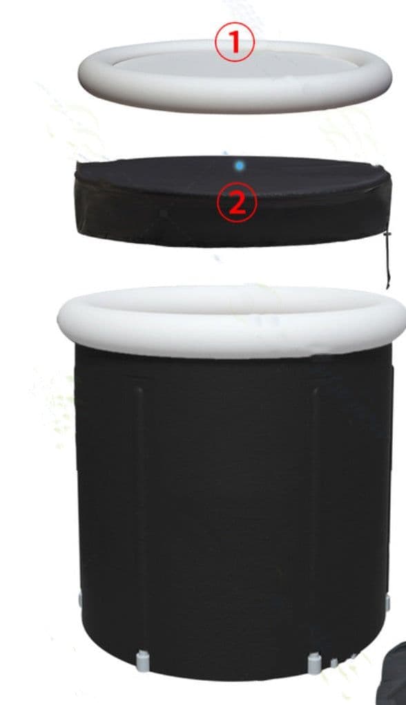 image-Portable Ice Baths Inflatable Air Ring PVC Bath Bath Household Bath Tub Holder Foldable Bath Tub For Recovery Therapy Outdoor