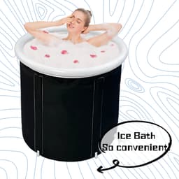 image-Portable Ice Baths Inflatable Air Ring PVC Bath Bath Household Bath Tub Holder Foldable Bath Tub For Recovery Therapy Outdoor