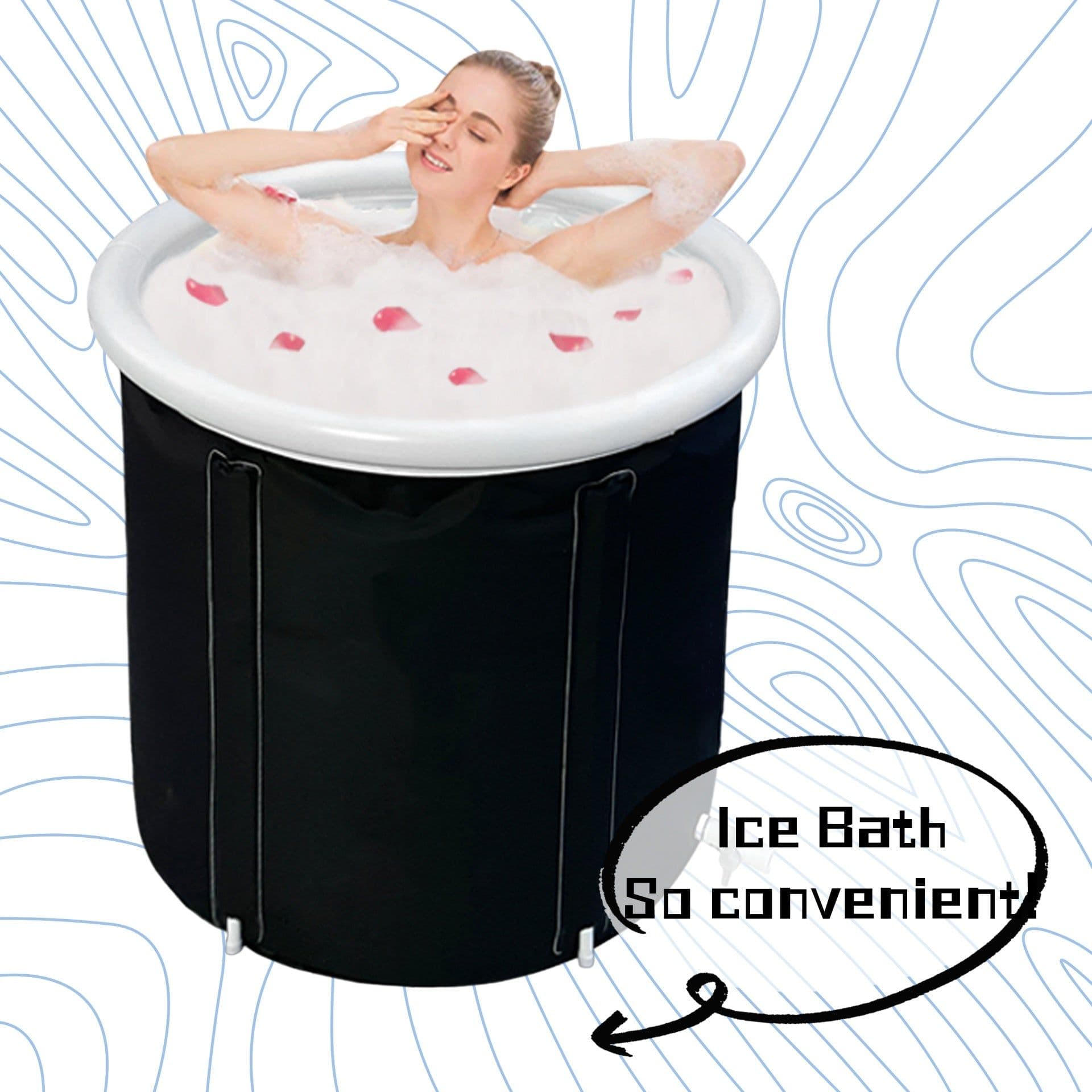image-Portable Ice Baths Inflatable Air Ring PVC Bath Bath Household Bath Tub Holder Foldable Bath Tub For Recovery Therapy Outdoor