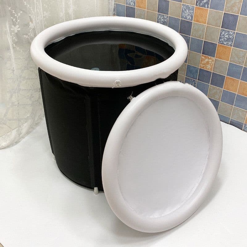 image-Portable Ice Baths Inflatable Air Ring PVC Bath Bath Household Bath Tub Holder Foldable Bath Tub For Recovery Therapy Outdoor