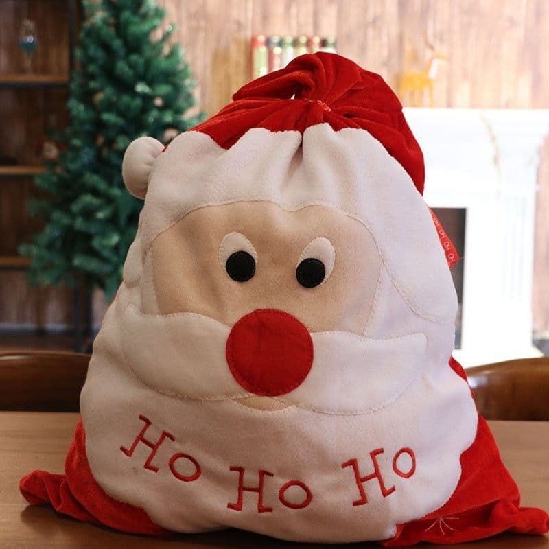 image-Santa Claus Golden Velvet Cloth Candy Backpack