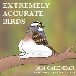 image-2024 Extremely Accurate Birds Calendar Decorative Wall Monthly Calendar For Bird Lovers Room Calendars For Bedroom Living