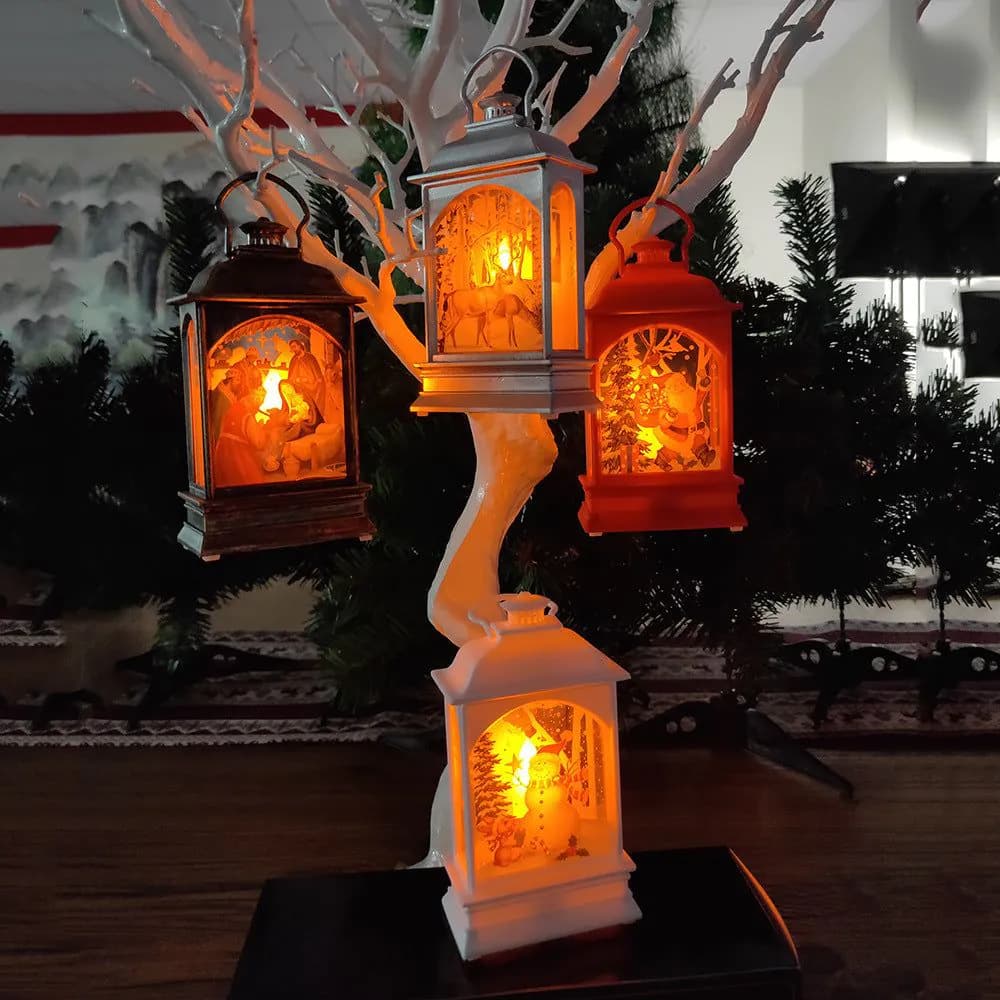 image-Christmas Decorations Portable Christmas Light Painted Transparent Ornaments