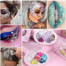 image-Face Jewels Eyeshadow Shimmer Pigment Body Face Eye Glitter Sequin Gel Cream Eye Shiny Skin Face Festival Cosmetic Glitter