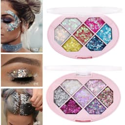 image-Face Jewels Eyeshadow Shimmer Pigment Body Face Eye Glitter Sequin Gel Cream Eye Shiny Skin Face Festival Cosmetic Glitter