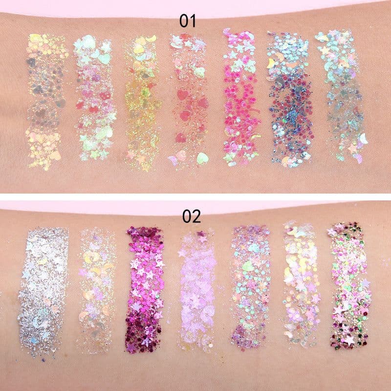 image-Face Jewels Eyeshadow Shimmer Pigment Body Face Eye Glitter Sequin Gel Cream Eye Shiny Skin Face Festival Cosmetic Glitter