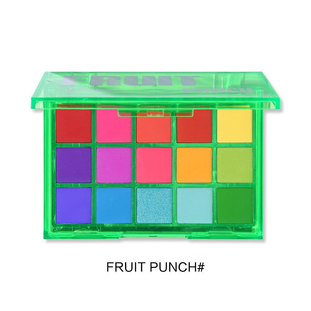 image-Makeup Sweet Party Eyeshadow Pallete Neon Palette 15 Shimmer Glitter Matte Shades Matellic Nude Blendable Pigment